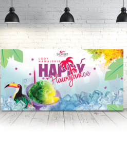 baner reklamowy lody hawajskie happyice siorbet 100 x 50