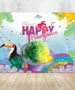 baner reklamowy lody hawajskie happyice siorbet 200 x 150