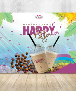 baner reklamowy mrożona kawa happyice siorbet 200 x 150